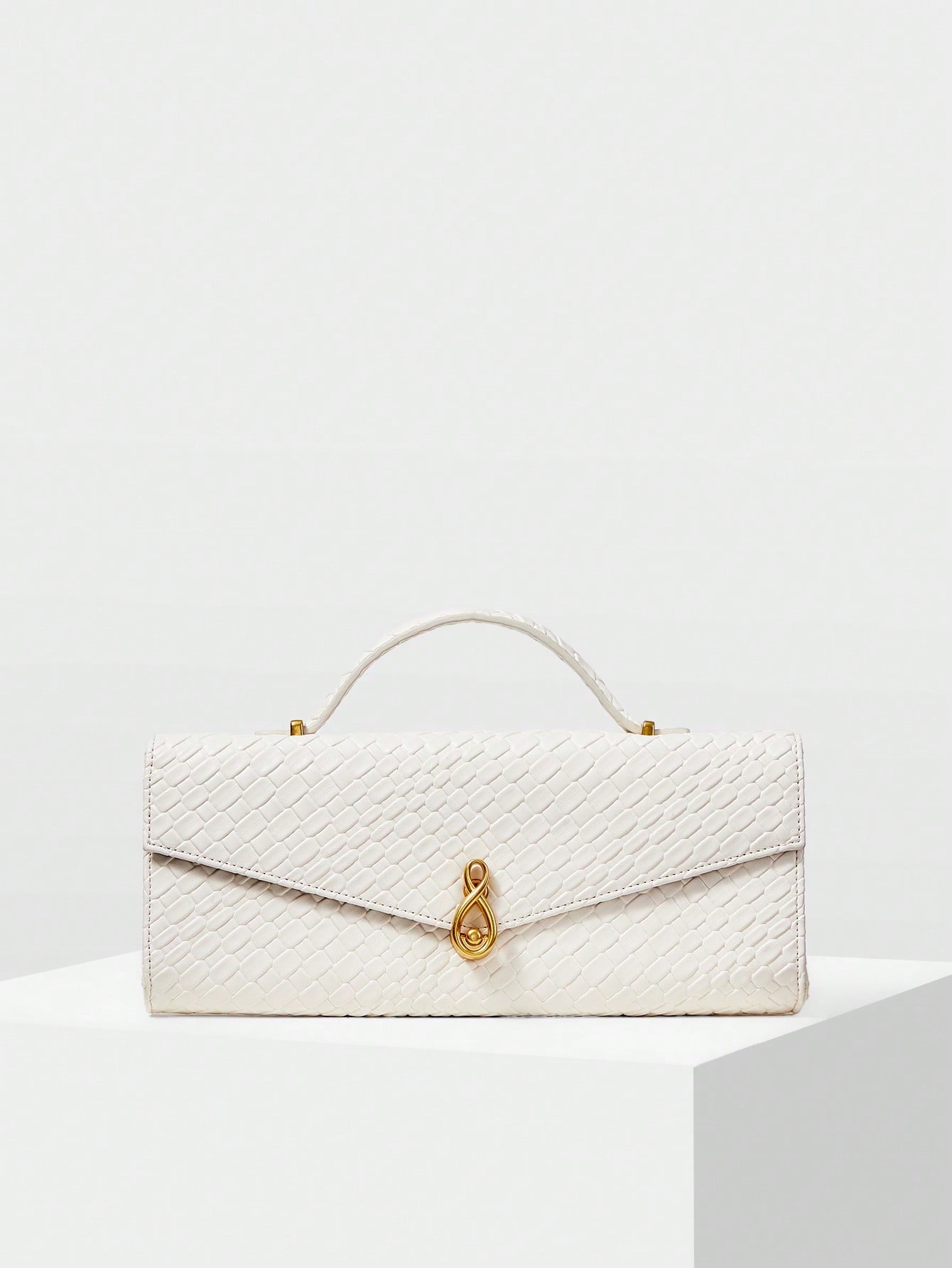 MOTF PREMIUM TEXTURED SQUARE TOP HANDLE BAG shein