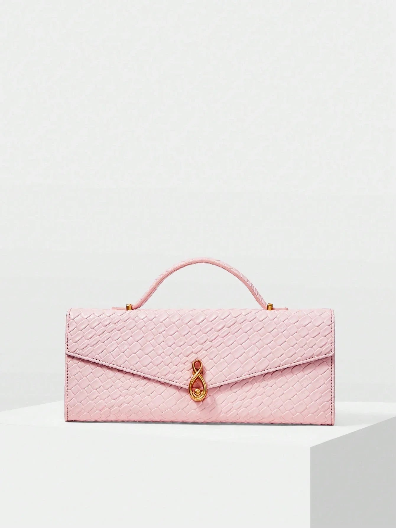 MOTF PREMIUM TEXTURED SQUARE TOP HANDLE BAG shein