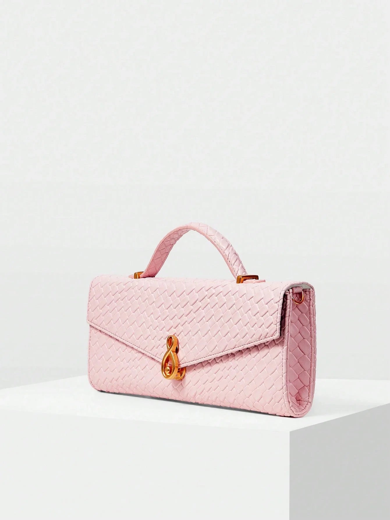 MOTF PREMIUM TEXTURED SQUARE TOP HANDLE BAG shein