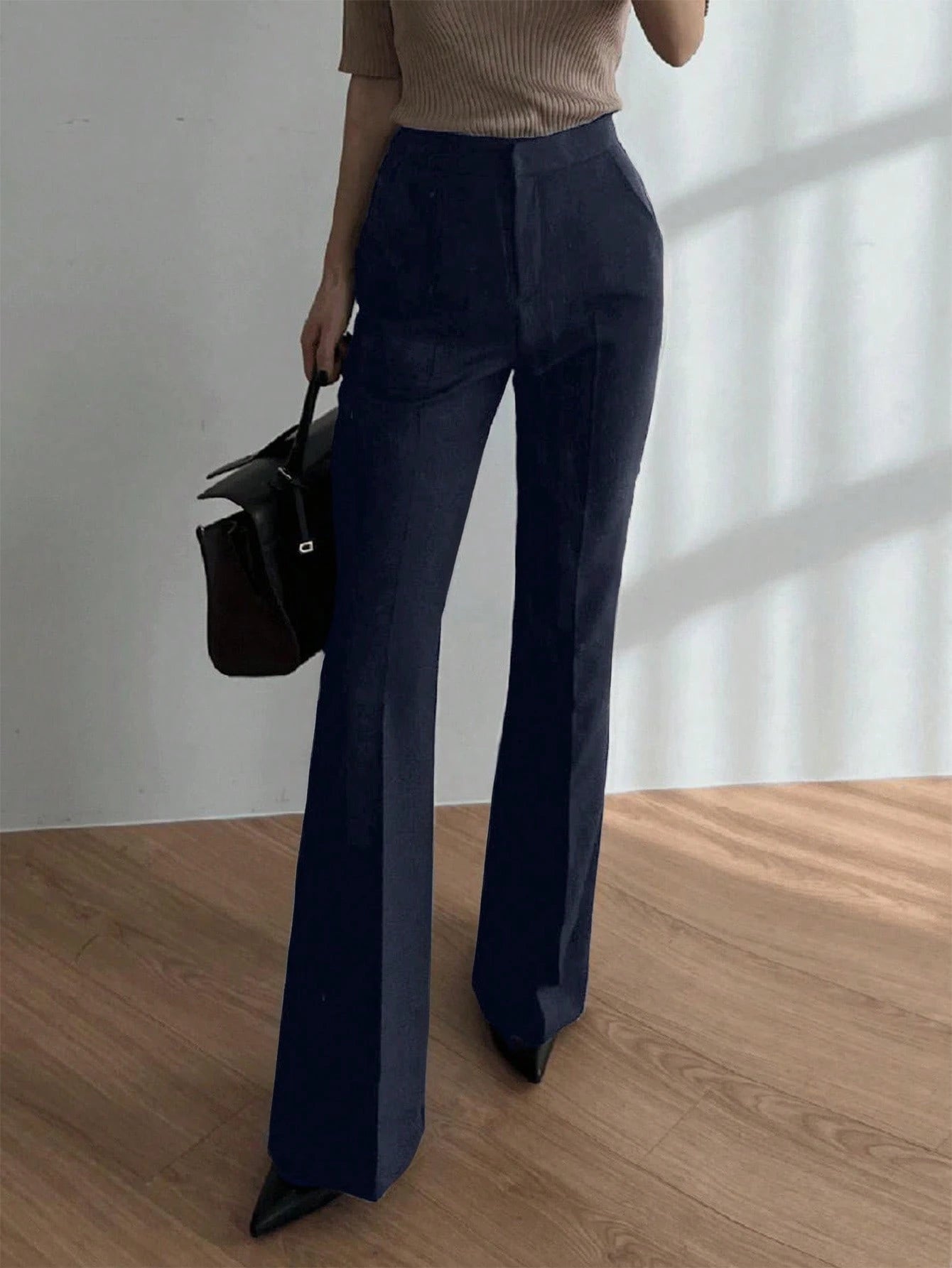 Strévra Women's Slim Flare Leg Pants shein