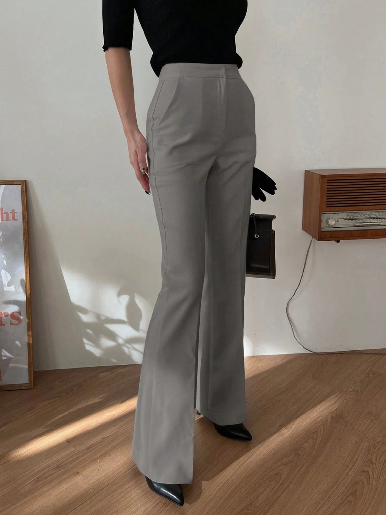 Strévra Women's Slim Flare Leg Pants shein