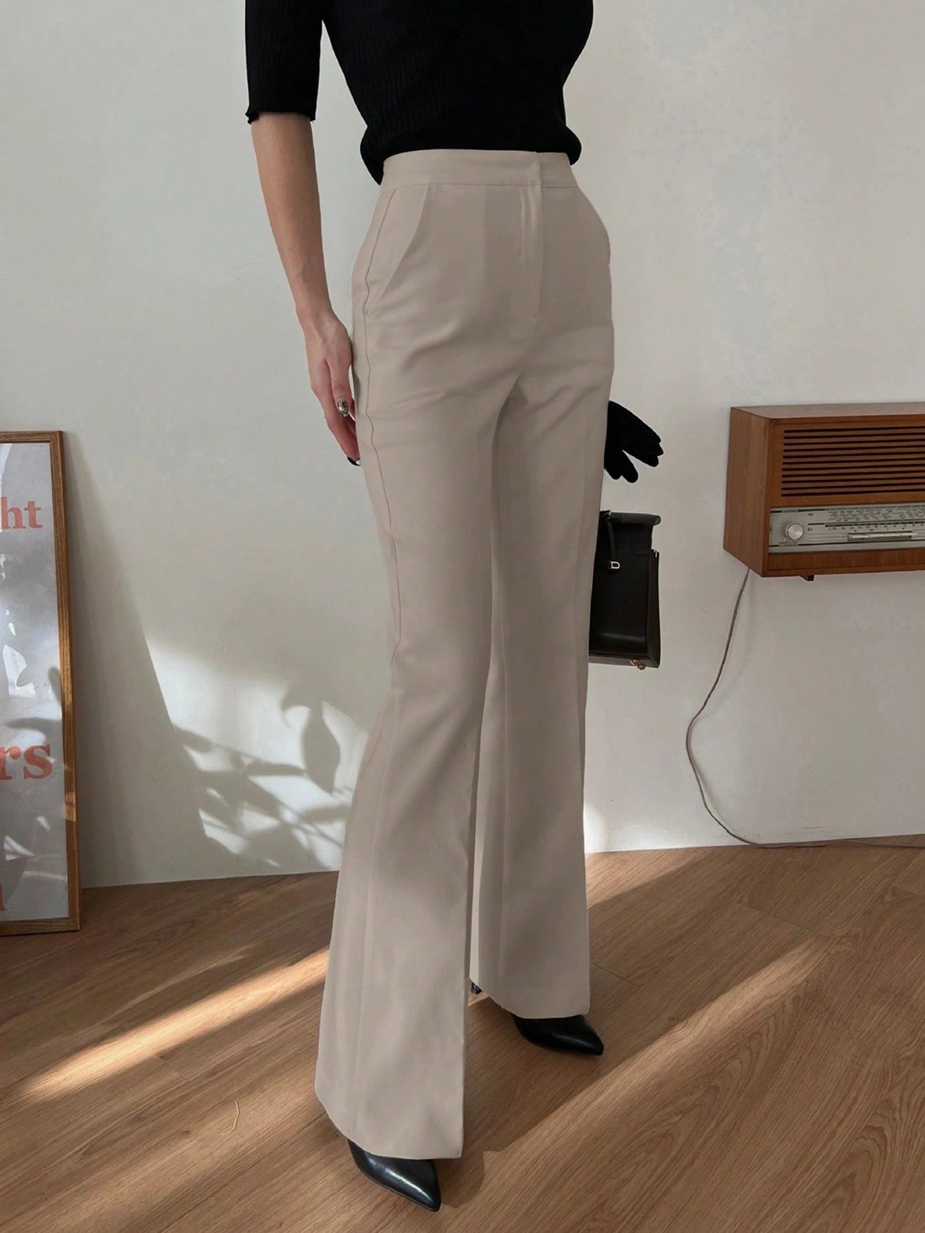 Strévra Women's Slim Flare Leg Pants shein