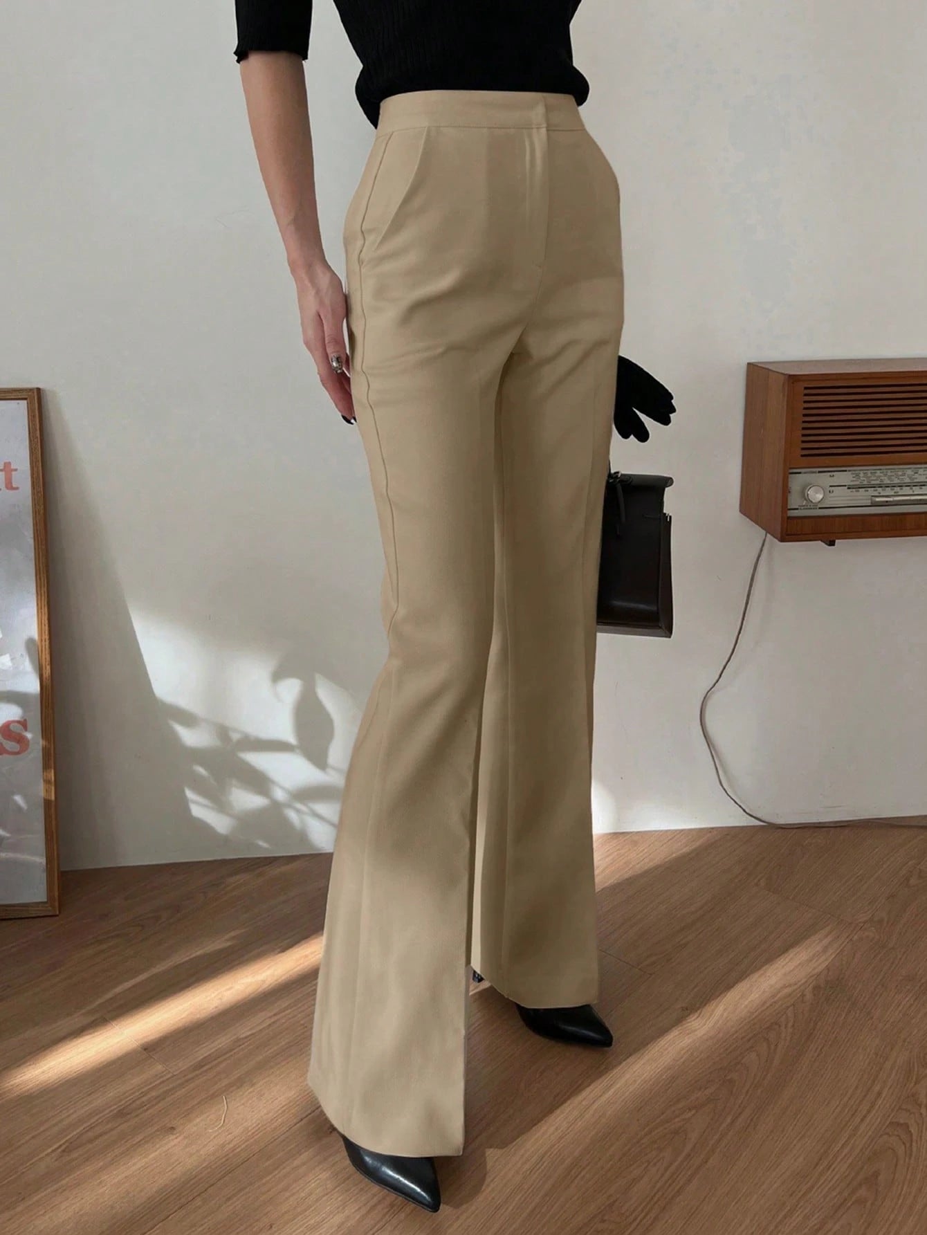 Strévra Women's Slim Flare Leg Pants shein
