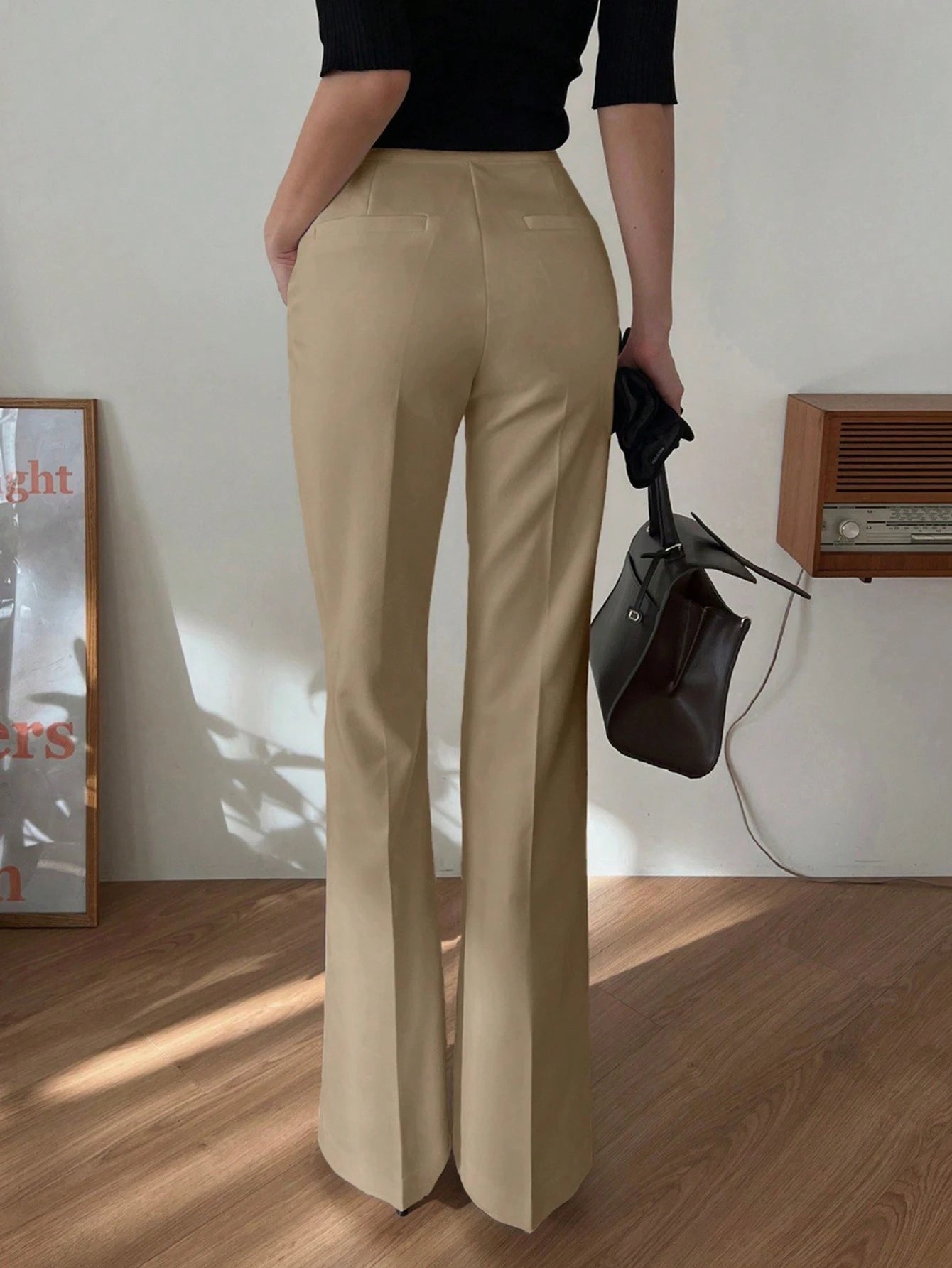 Strévra Women's Slim Flare Leg Pants shein