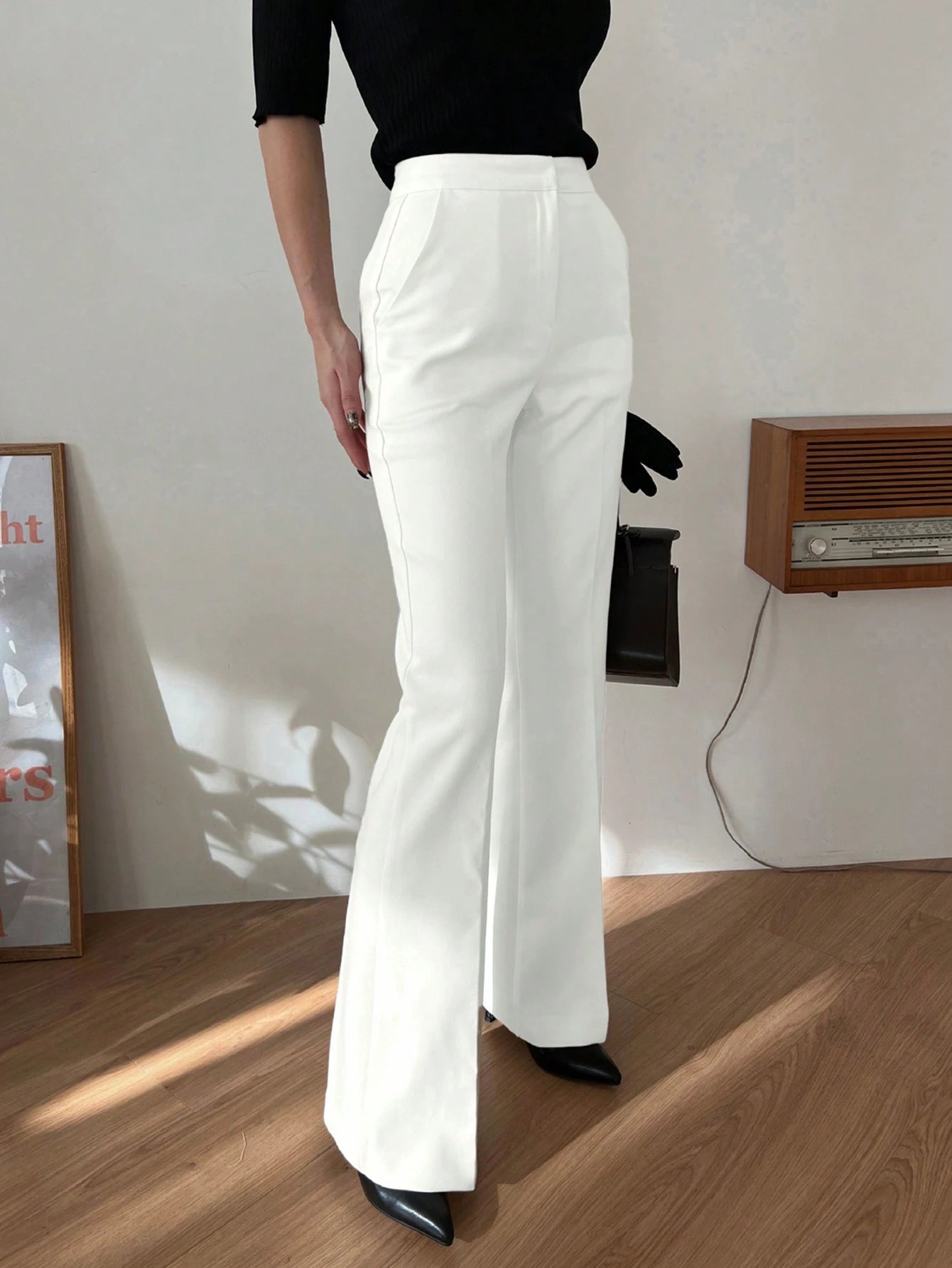 Strévra Women's Slim Flare Leg Pants shein