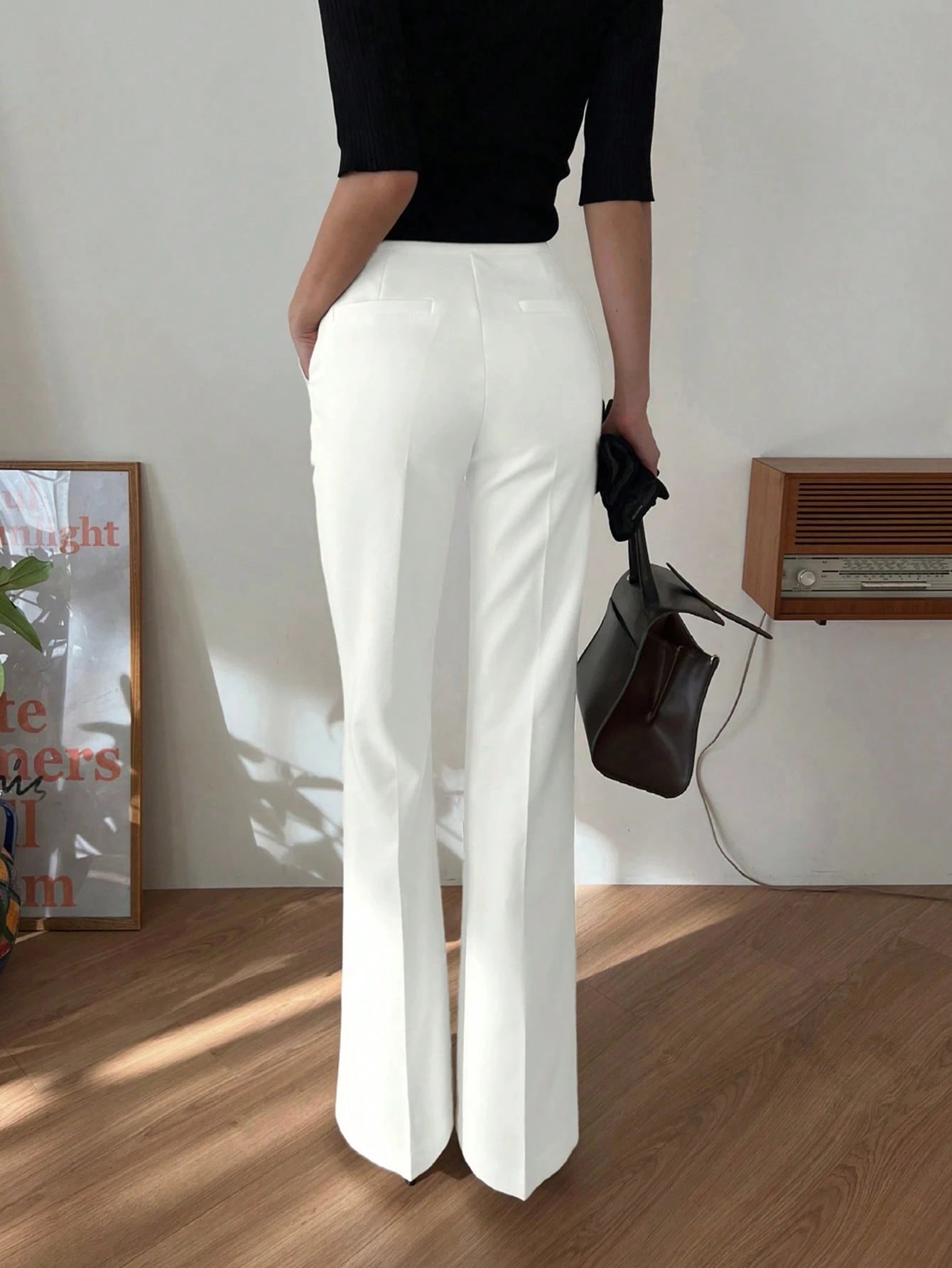 Strévra Women's Slim Flare Leg Pants shein