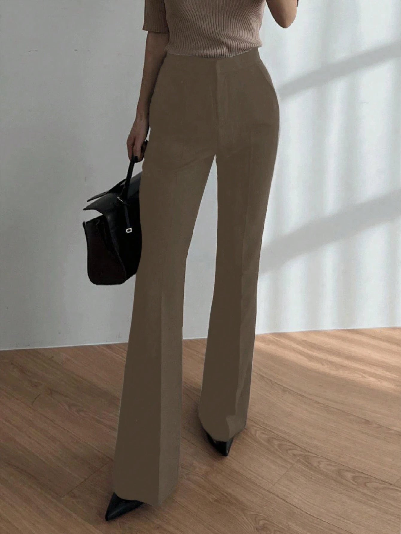 Strévra Women's Slim Flare Leg Pants shein