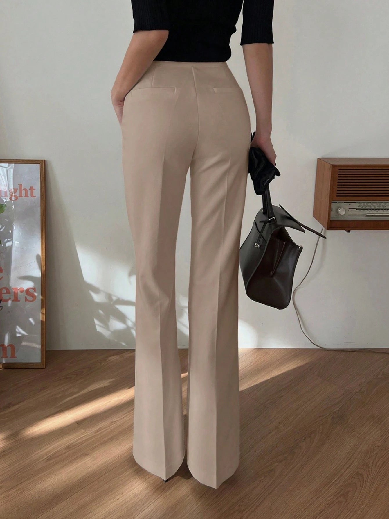 Strévra Women's Slim Flare Leg Pants shein