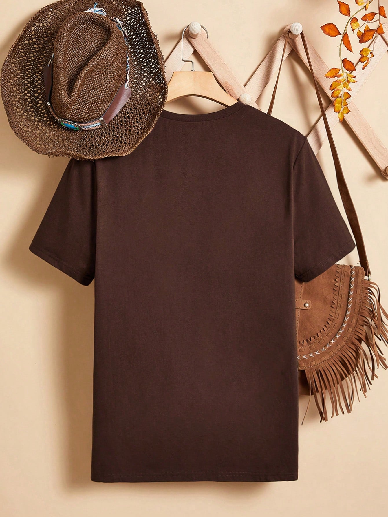 EMERY ROSE Casual Heart-Shaped Patterned Round Neck Women's Short Sleeve T-Shirt shein