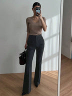Strévra Women's Slim Flare Leg Pants shein