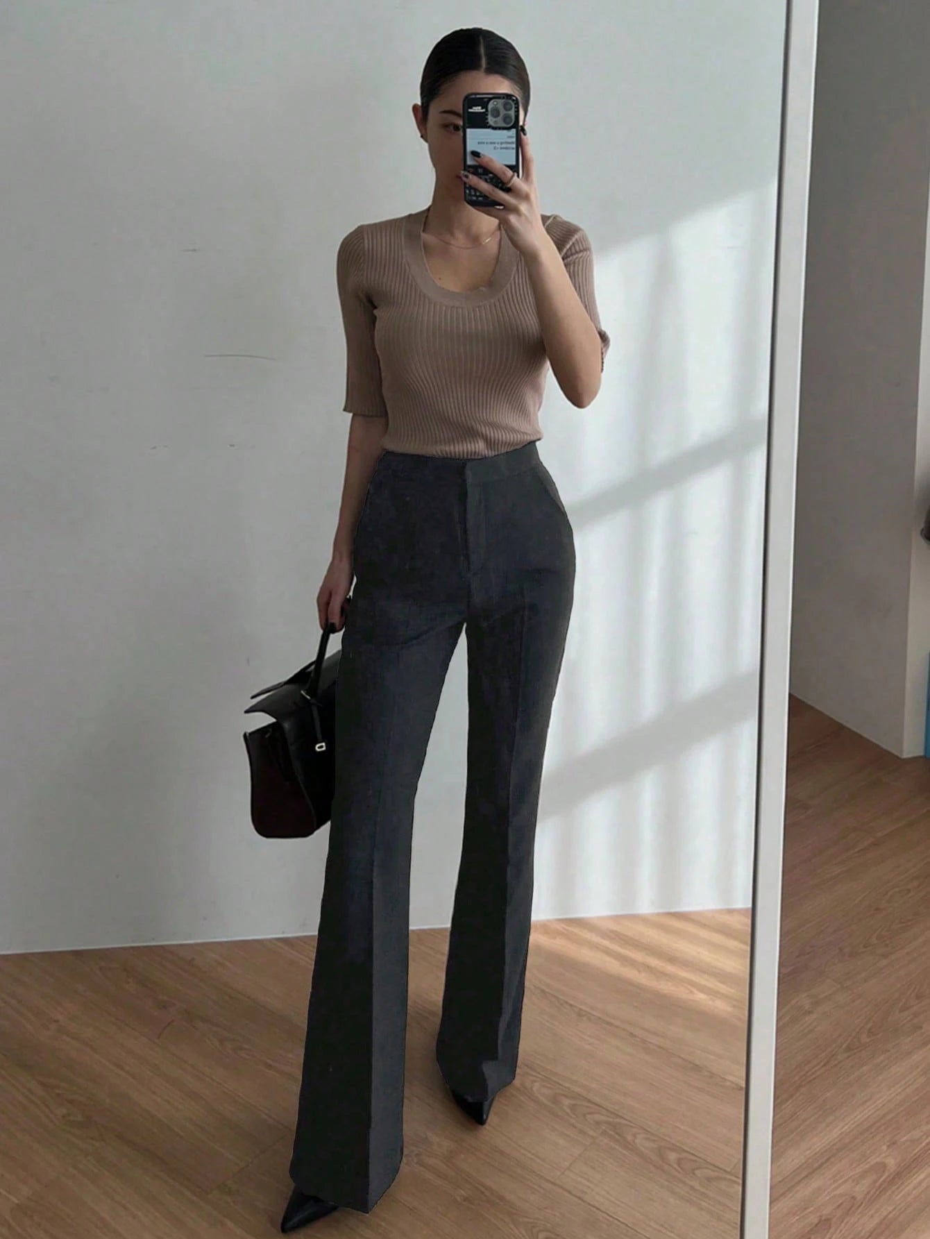 Strévra Women's Slim Flare Leg Pants shein