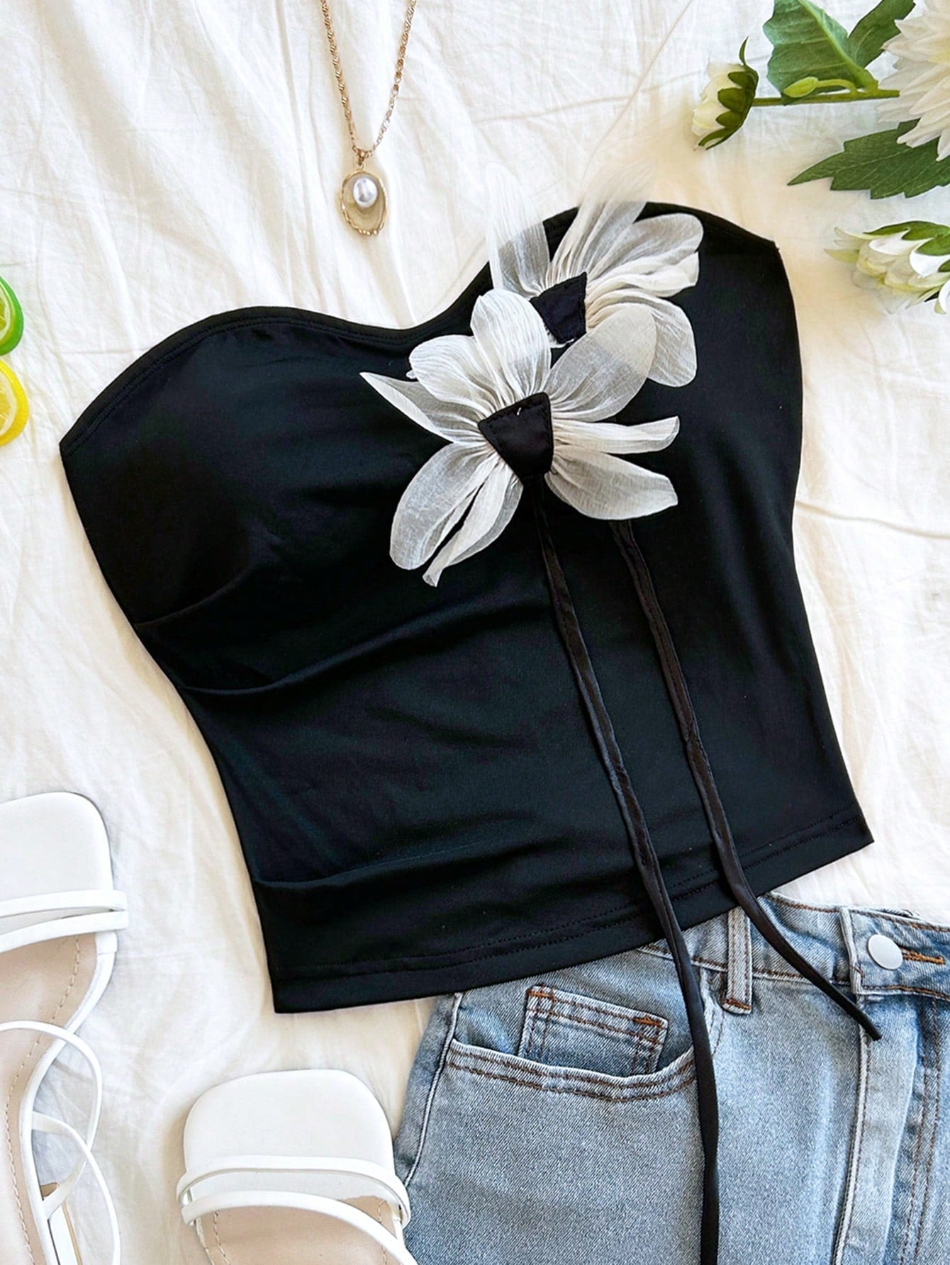 Women's Vacation Bandeau Top shein