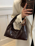 Fashionable & Versatile Solid Color New PU Shoulder Bag shein