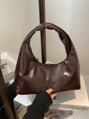 Fashionable & Versatile Solid Color New PU Shoulder Bag