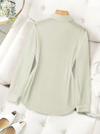 ChicEase Basic Transparent Plain Simple Collared Shirt shein