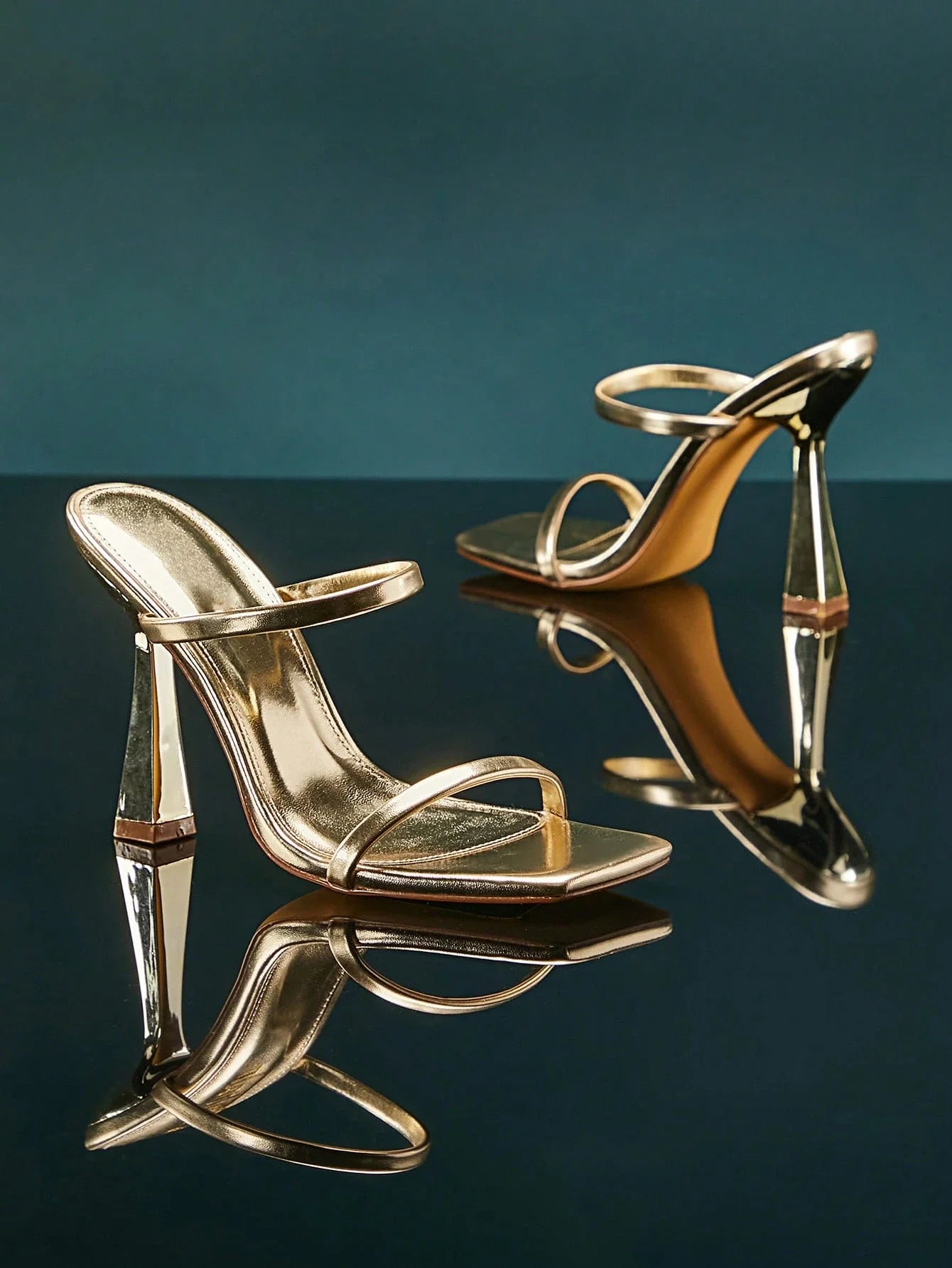 Glamorous Light Gold Multi Strap High Heel Sandal shein