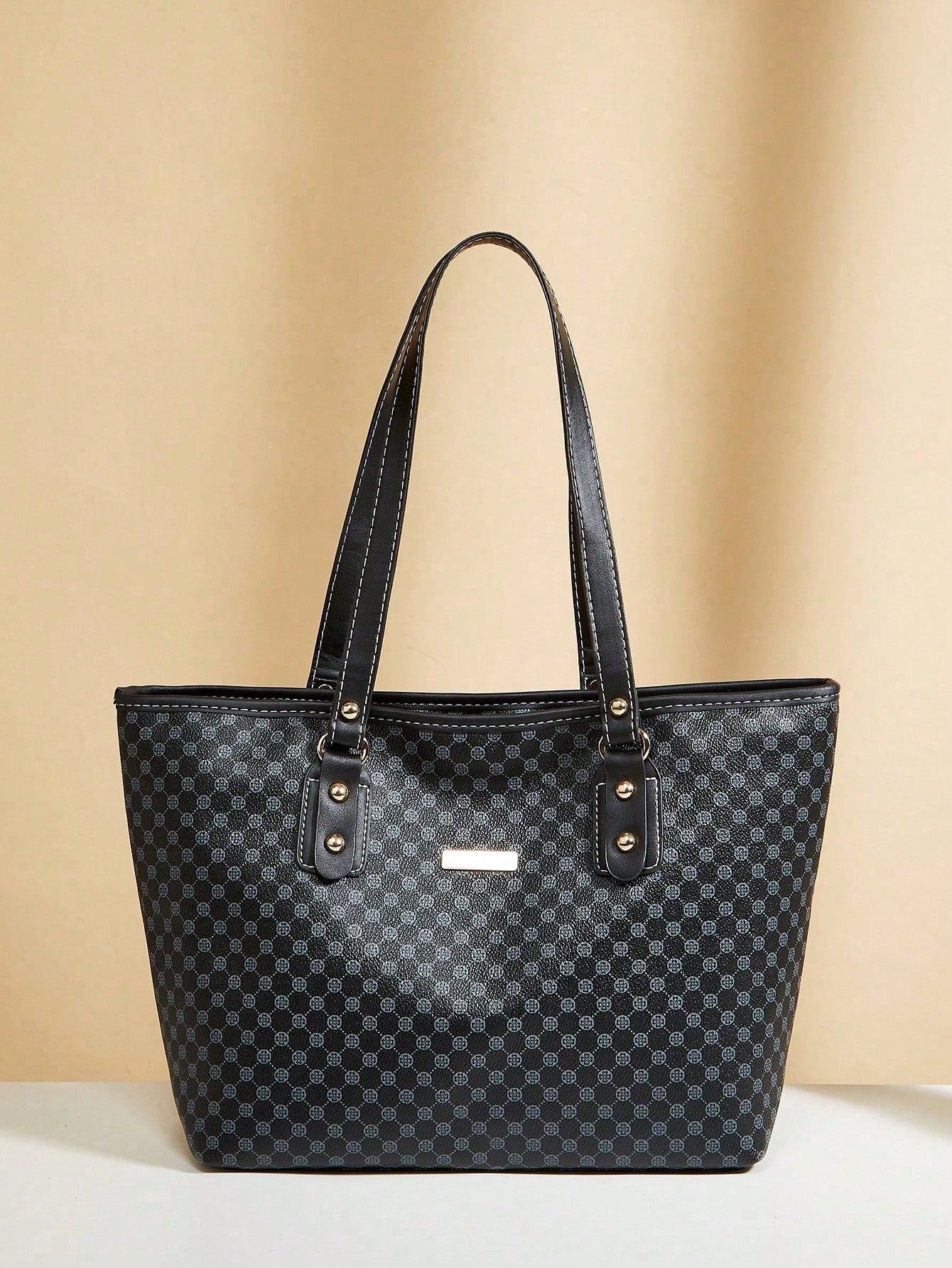1pc Polka Dot Print PU Tote Bag shein
