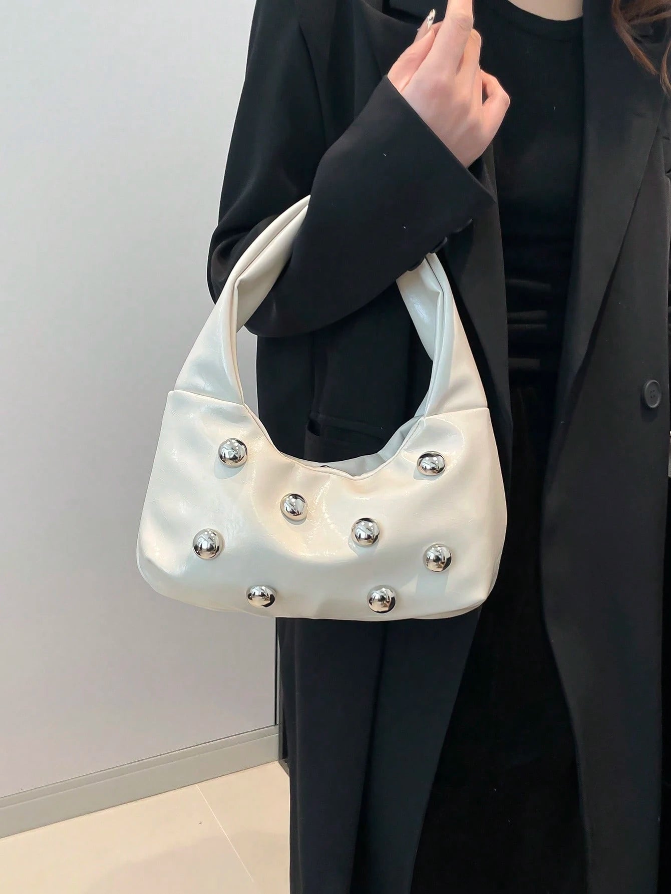 Fashionable & Versatile Solid Color New PU Shoulder Bag shein