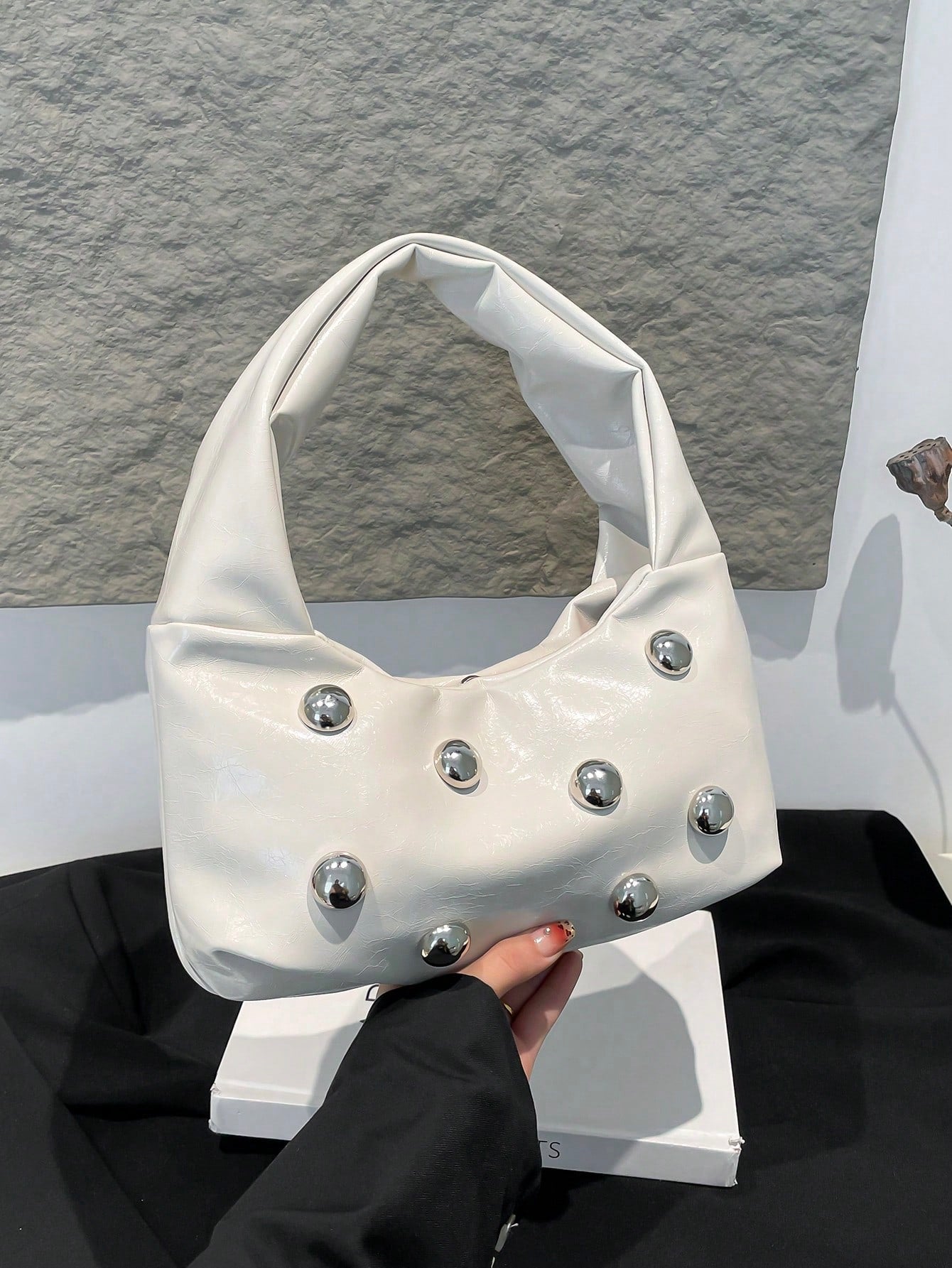 Fashionable & Versatile Solid Color New PU Shoulder Bag shein