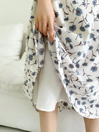 DAZY Drop Shoulder Top & Floral Print Flare Skirt shein