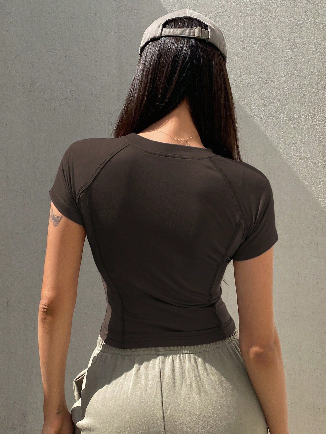 DAZY Encore Red Slim Fit Athletic Splice Short Sleeve T-Shirt