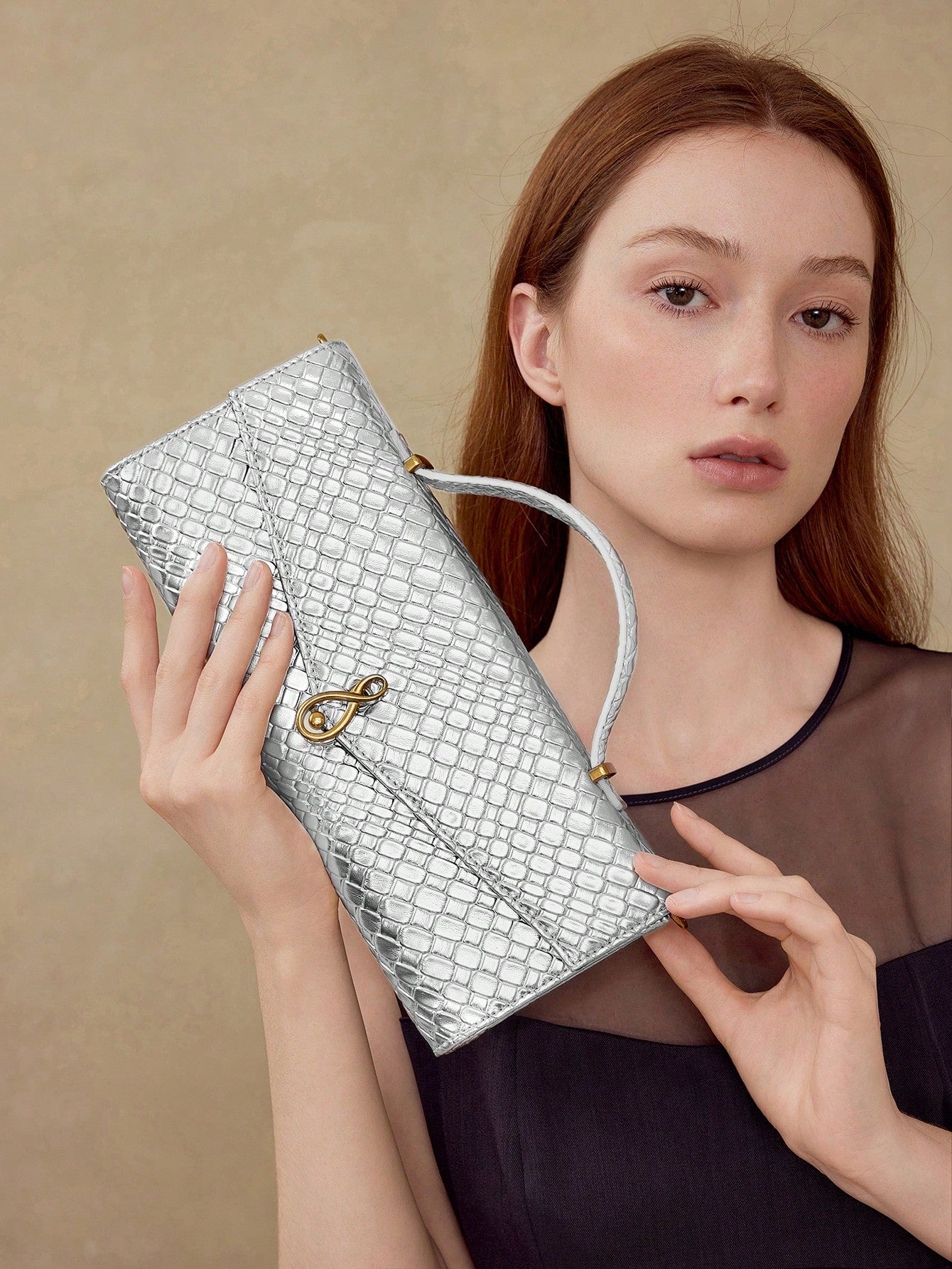 MOTF PREMIUM TEXTURED SQUARE TOP HANDLE BAG shein