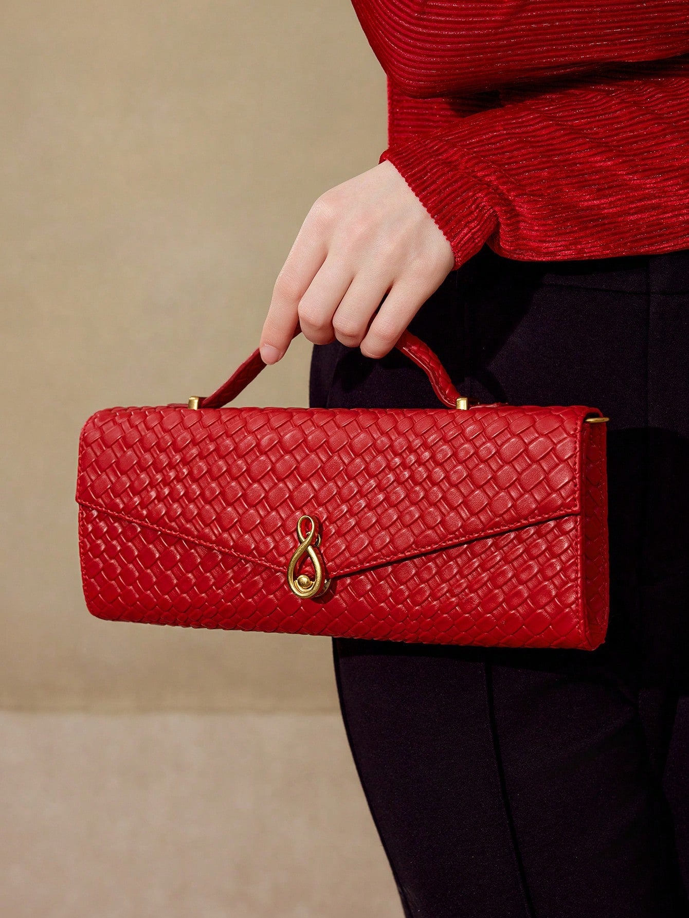 MOTF PREMIUM TEXTURED SQUARE TOP HANDLE BAG shein
