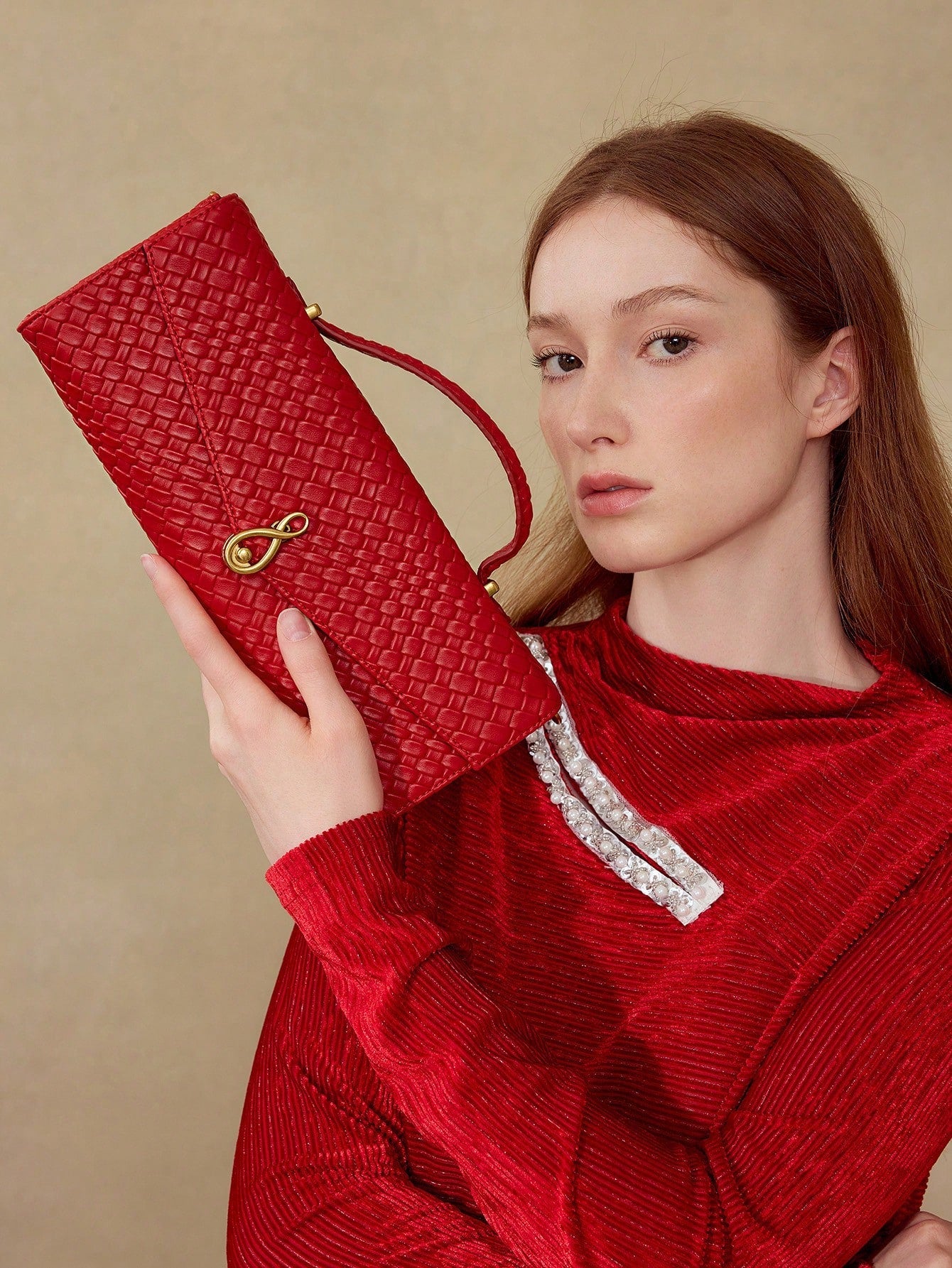 MOTF PREMIUM TEXTURED SQUARE TOP HANDLE BAG shein