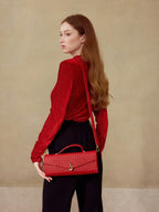 MOTF PREMIUM TEXTURED SQUARE TOP HANDLE BAG shein