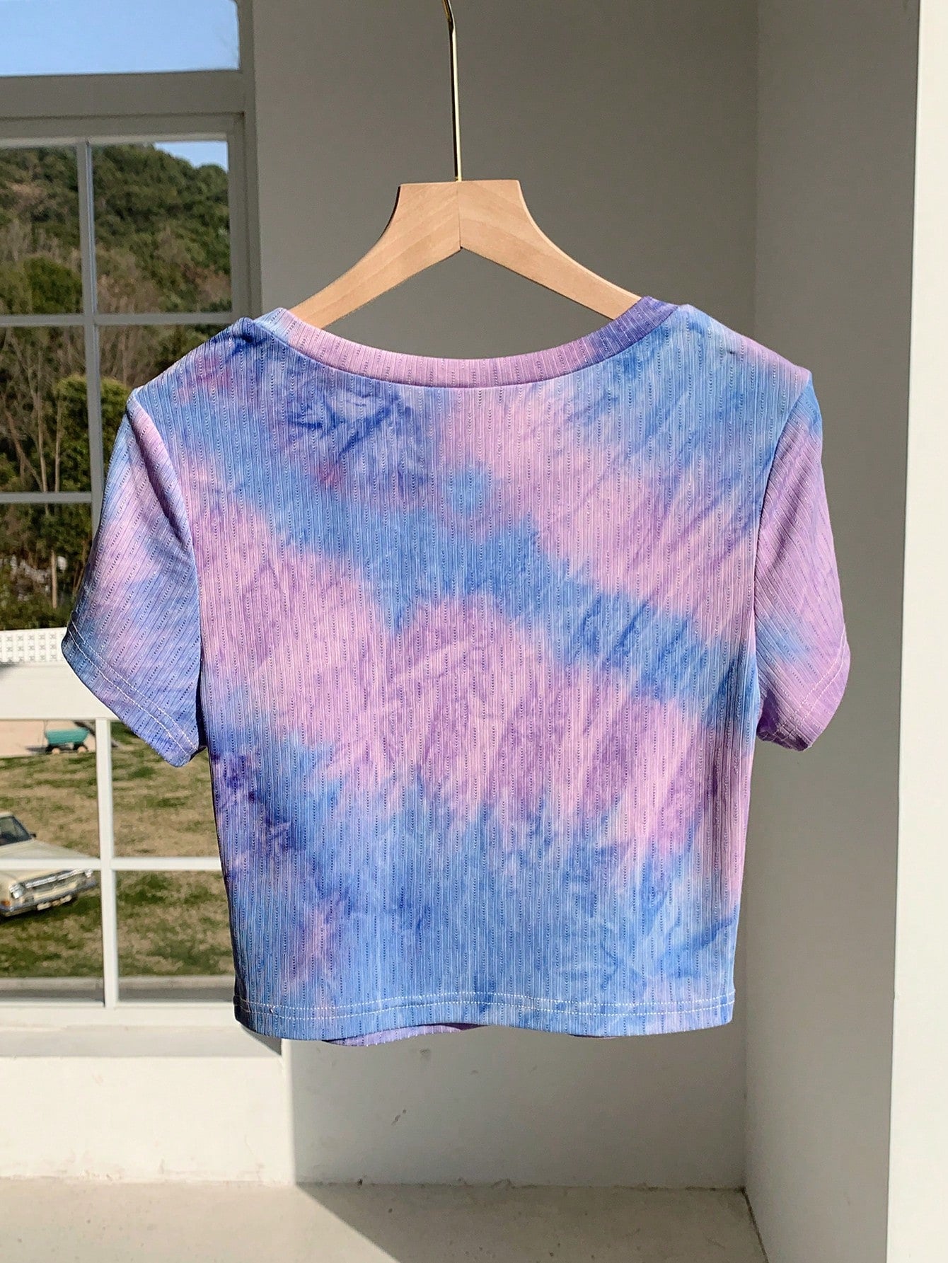 Women's Ribbed Ribbed Crew Neck T-Shirt shein