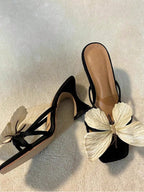 Square Toe Uncommon Design Butterfly Decor New Strap High Heel Sandals shein