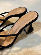 Square Toe Uncommon Design Butterfly Decor New Strap High Heel Sandals shein