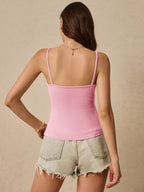 Women's Casual Versatile Solid Color Camisole With Chest Pad shein