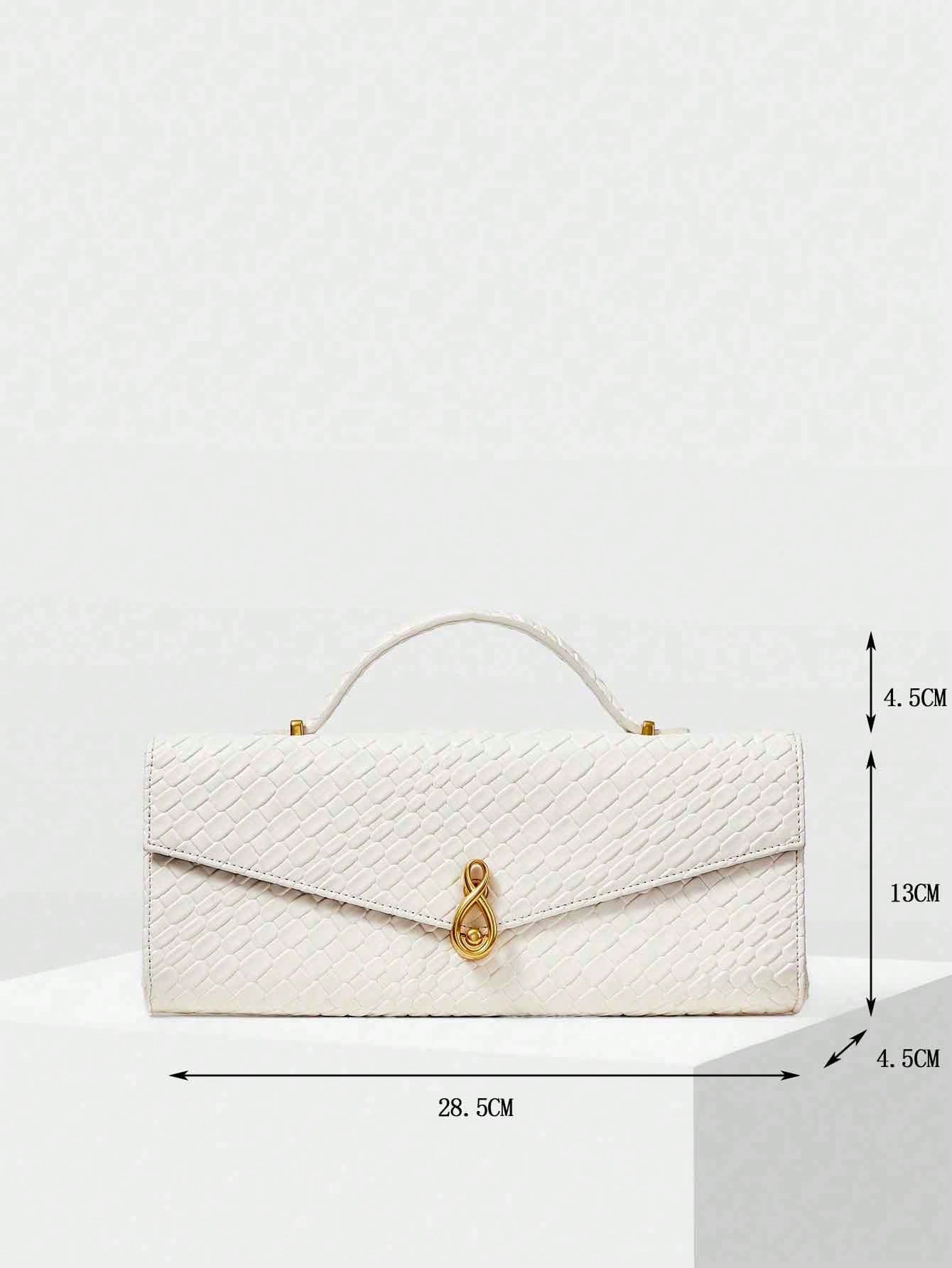 MOTF PREMIUM TEXTURED SQUARE TOP HANDLE BAG shein