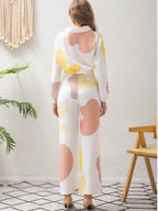 2pcs Set Elegant Casual Polo Collar Twist Top And Bottom Outfit shein
