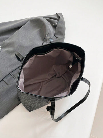 Women's Fashionable Simple Large Capacity PU Shoulder Bag