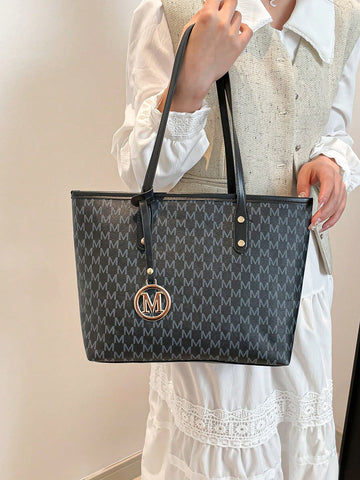 Women's Fashionable Simple Large Capacity PU Shoulder Bag