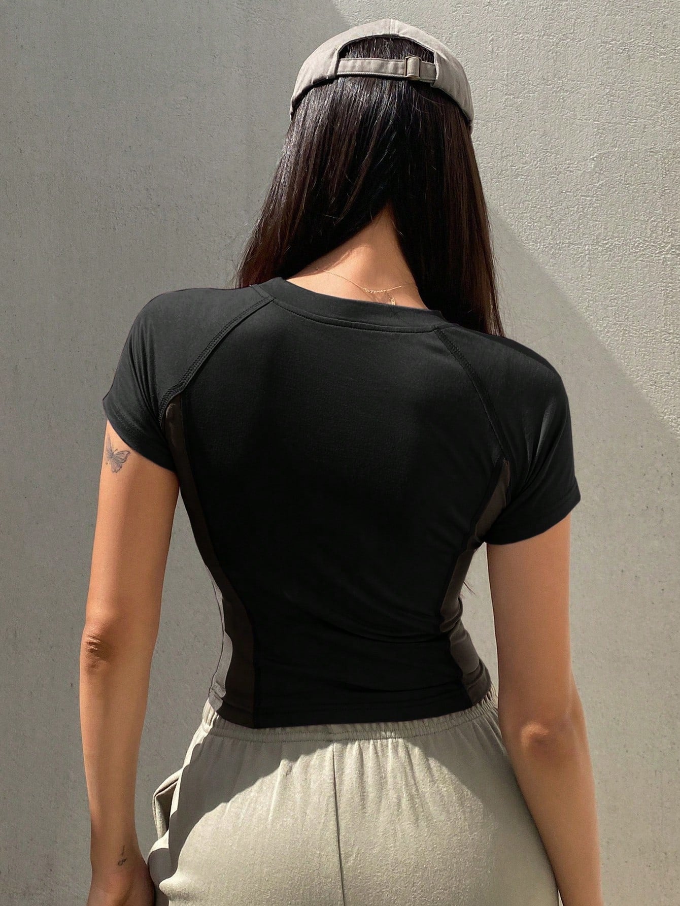 DAZY Encore Red Slim Fit Athletic Splice Short Sleeve T-Shirt