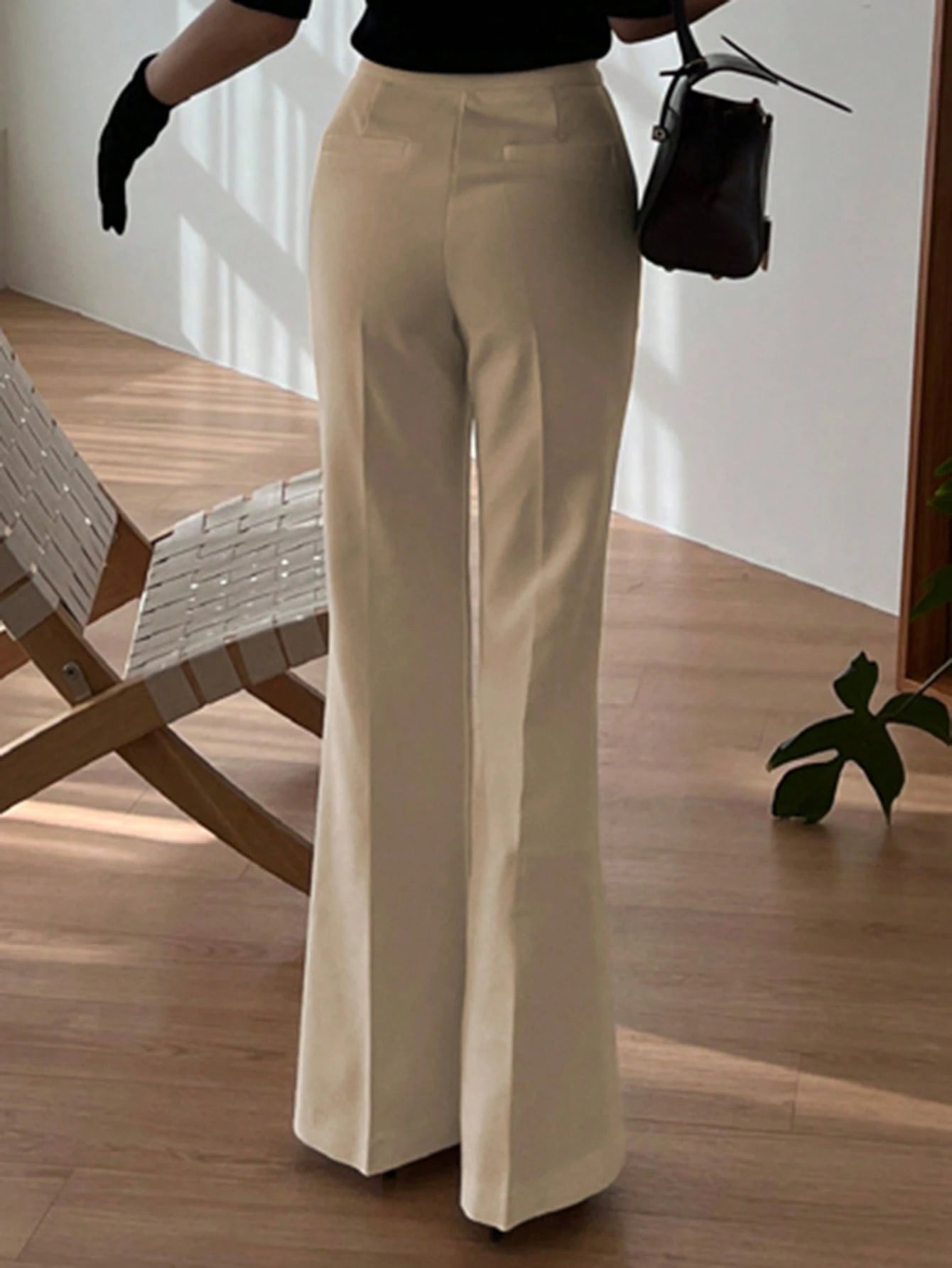 Strévra Women's Slim Flare Leg Pants shein