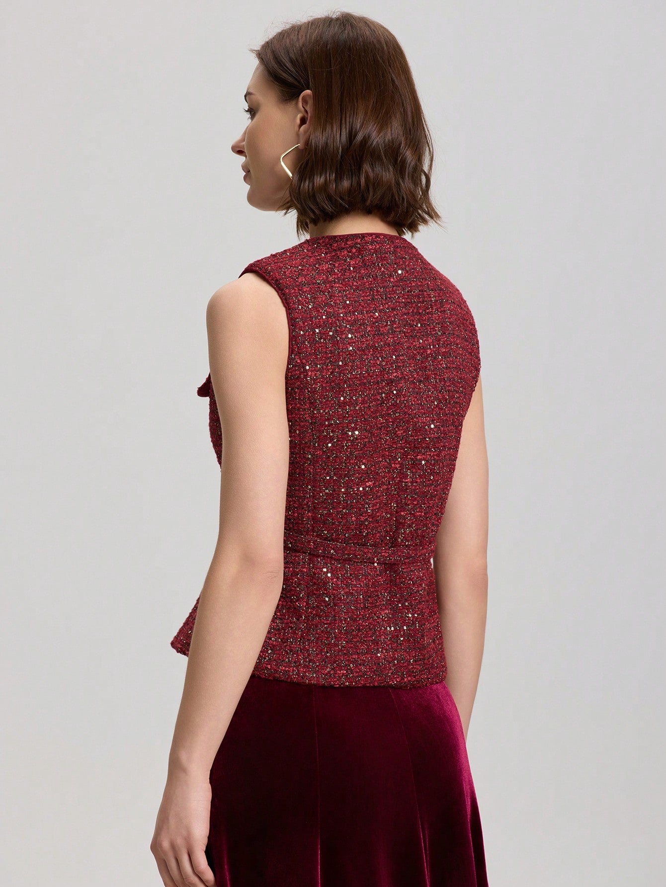 Casual Waistcoat Jacket With Belt