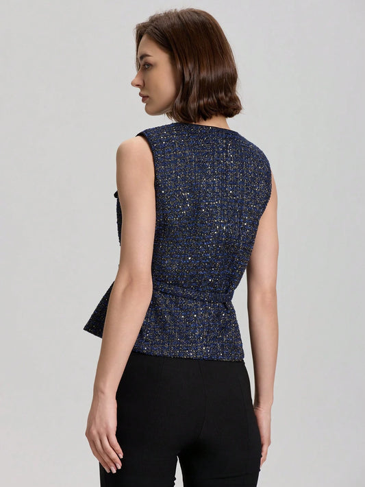 Casual Waistcoat Jacket With Belt