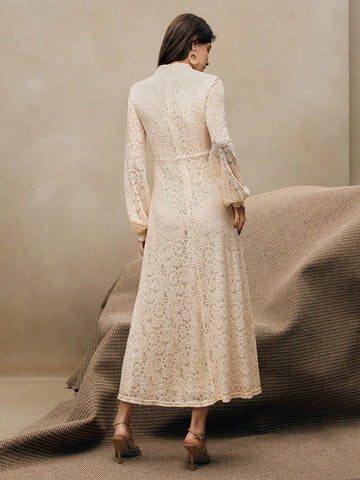 Anewsta Women's Long Sleeve Lace Dress