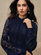 Anewsta Women's Long Sleeve Lace Dress shein