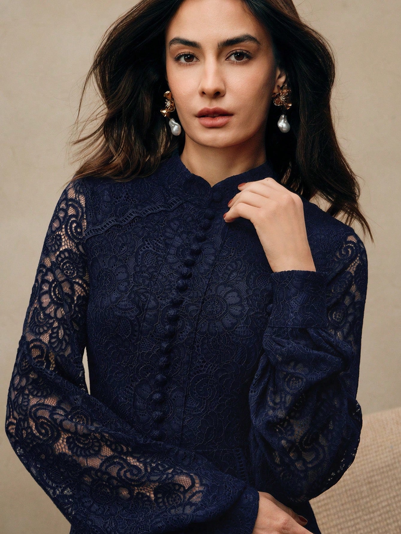 Anewsta Women's Long Sleeve Lace Dress shein