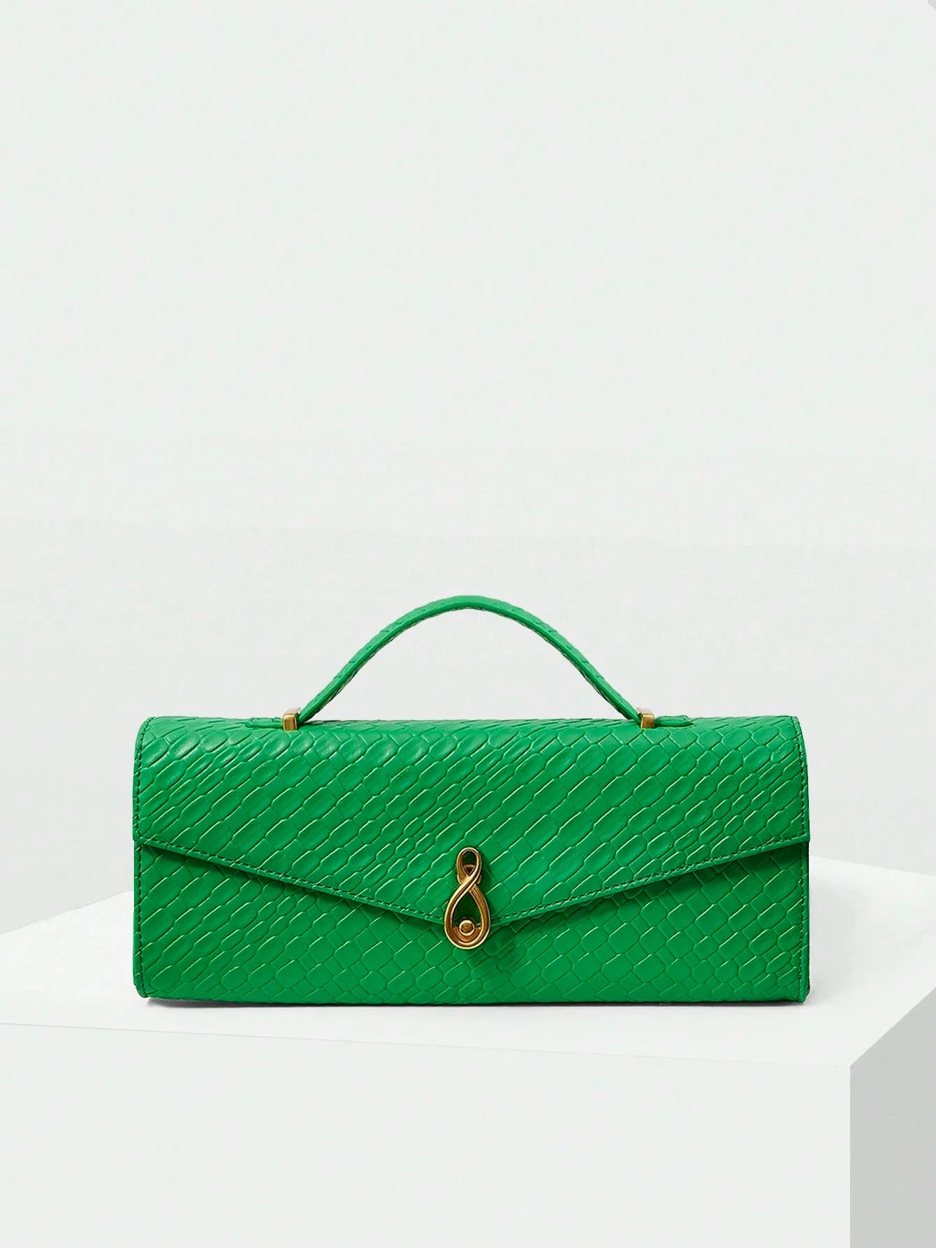 MOTF PREMIUM TEXTURED SQUARE TOP HANDLE BAG shein