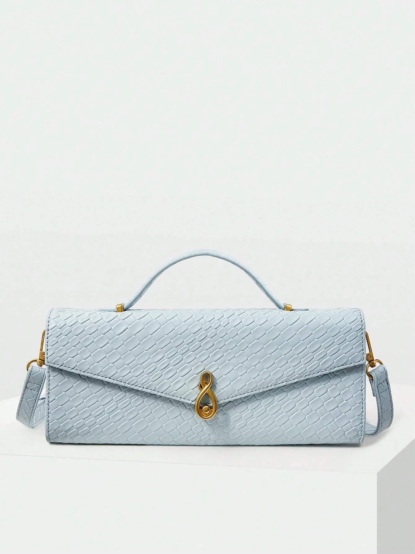 MOTF PREMIUM TEXTURED SQUARE TOP HANDLE BAG shein