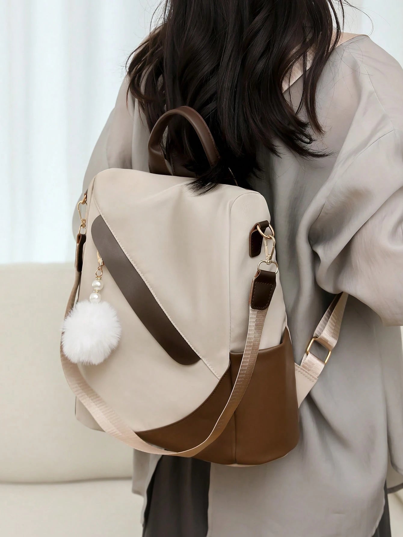 1pc Women's Stylish Chic Multi-Use Backpack Shoulder Bag shein