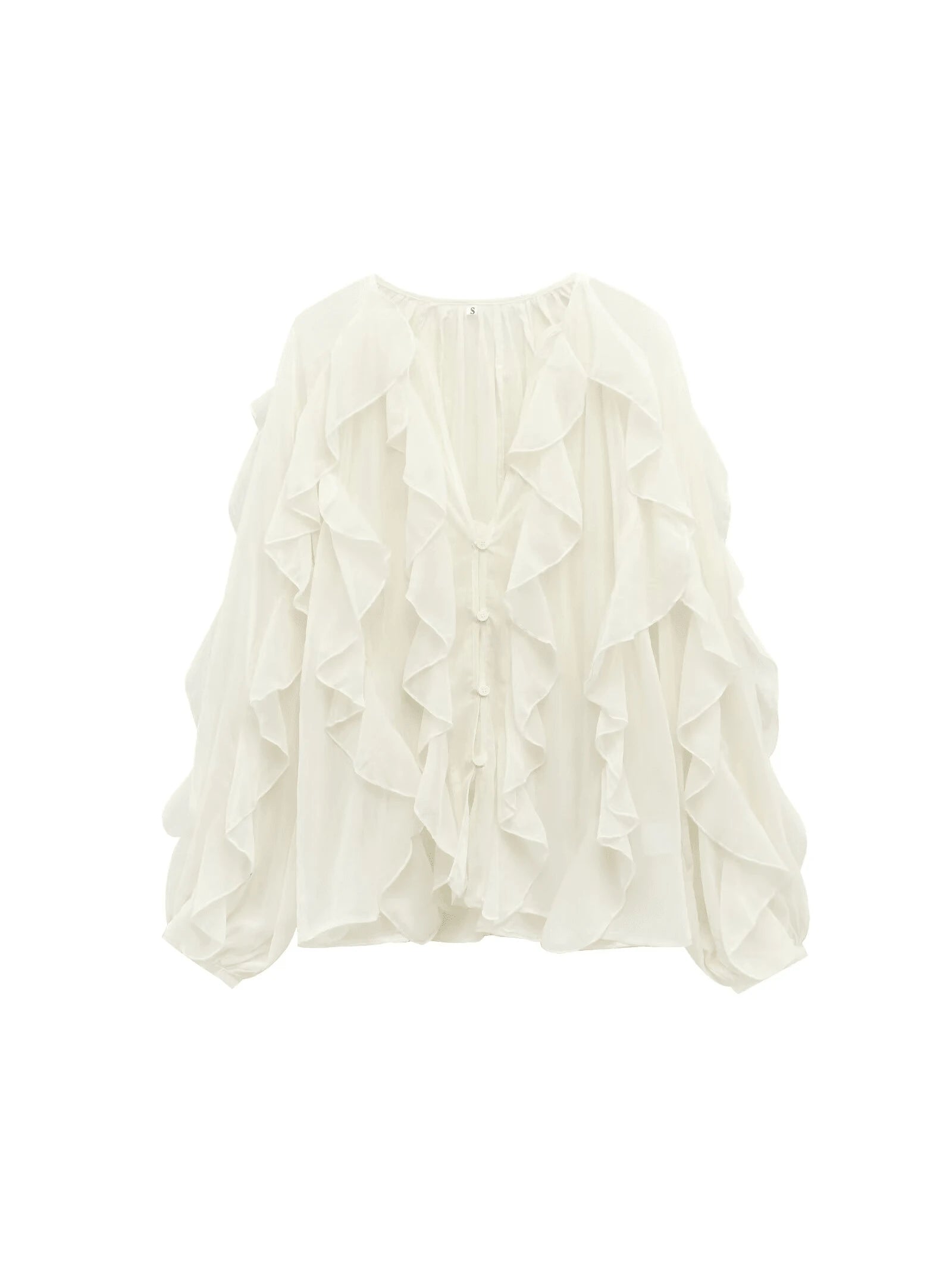 INDEFEIR Summer New Arrival Layered Ruffles Embellished Blouse shein