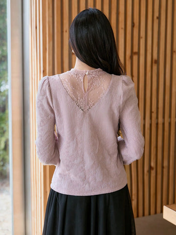 DAZY Women Mesh Patchwork Pullover T-Shirt