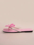 French Flower Strap Flat Slippers shein